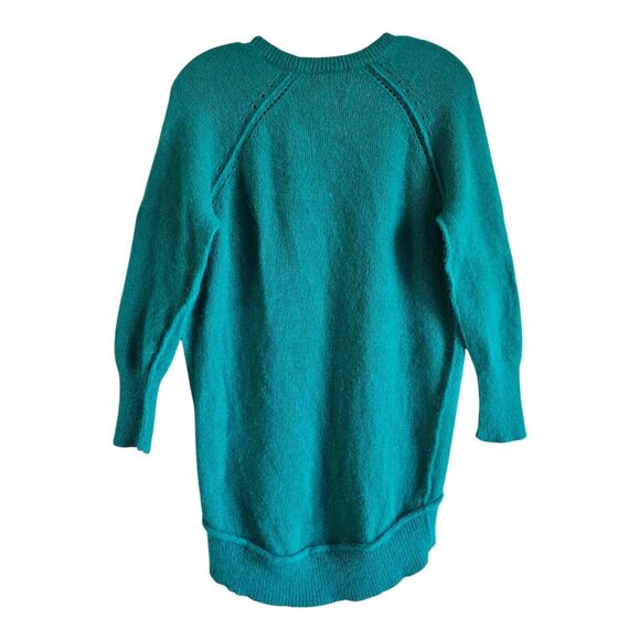 CYNTHIA ROWLEY Women's M Angora Sweater Green 3/4 Sleeve Soft Bust 36" - Picture 6 of 7